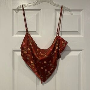 Danielle Bernstein Floral Handkerchief Slip Top